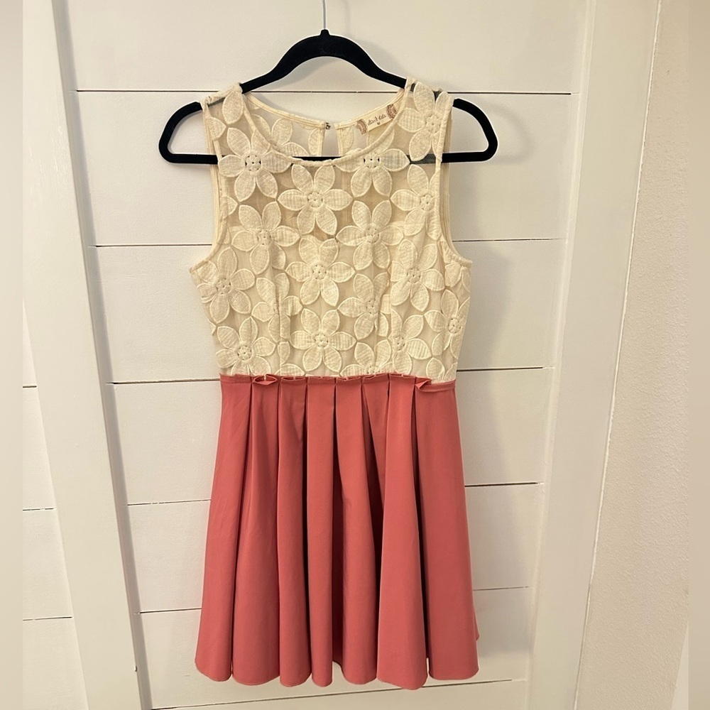 ALTRโD STATE M Lace Pink Pleated A-Line mini woman dress coquette shabby chic